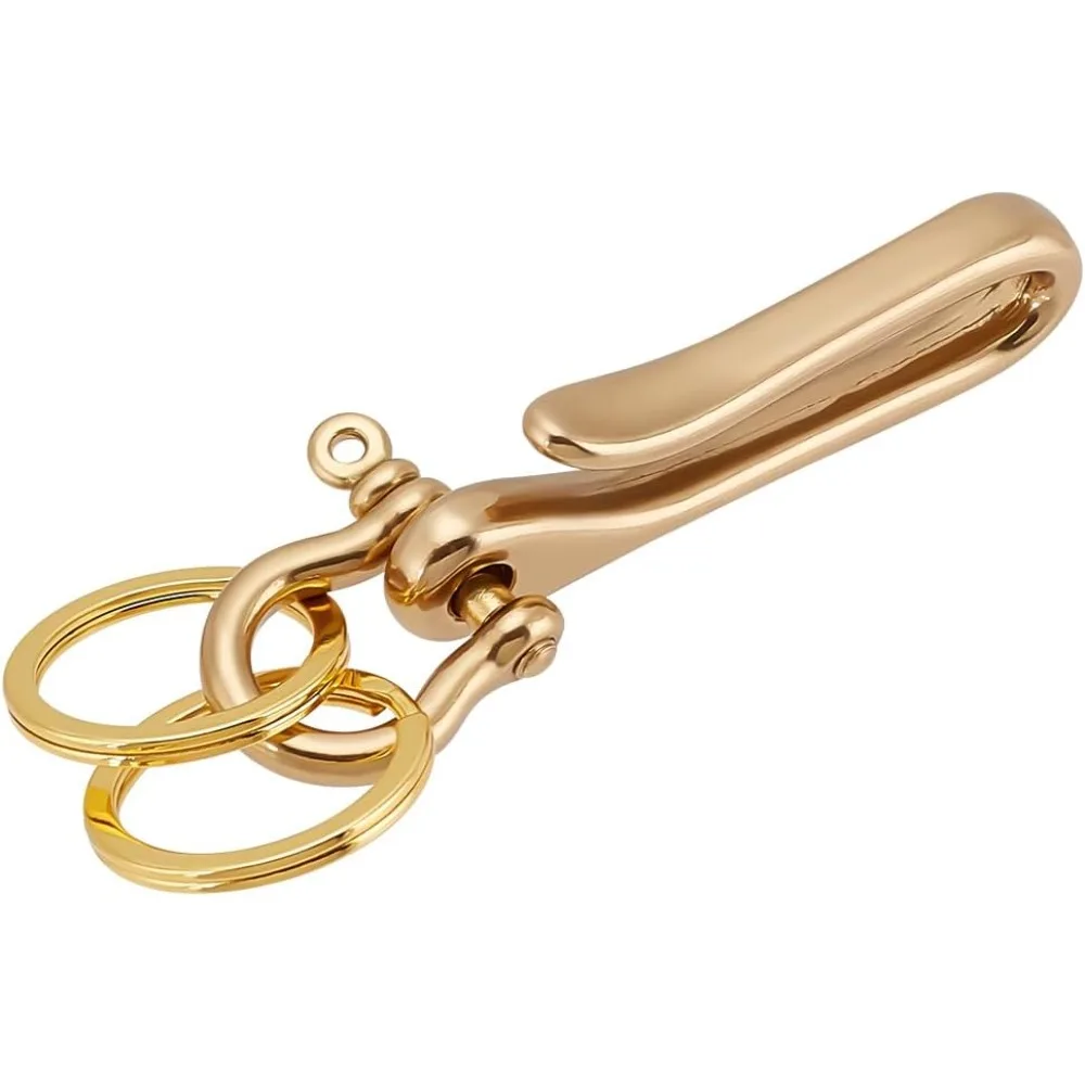 1pc Solid Brass U Key Loop Hook 2.3" Keychain Holder Keychain Belt Pocket Clip Slide with 2 Detachable 1 Inch Keyrings for Men
1pc Solid Brass U Key Loop Hook 2.3" Keychain Holder Keychain Belt Pocket Clip Slide with 2 Detachable 1 Inch Keyrings for Men