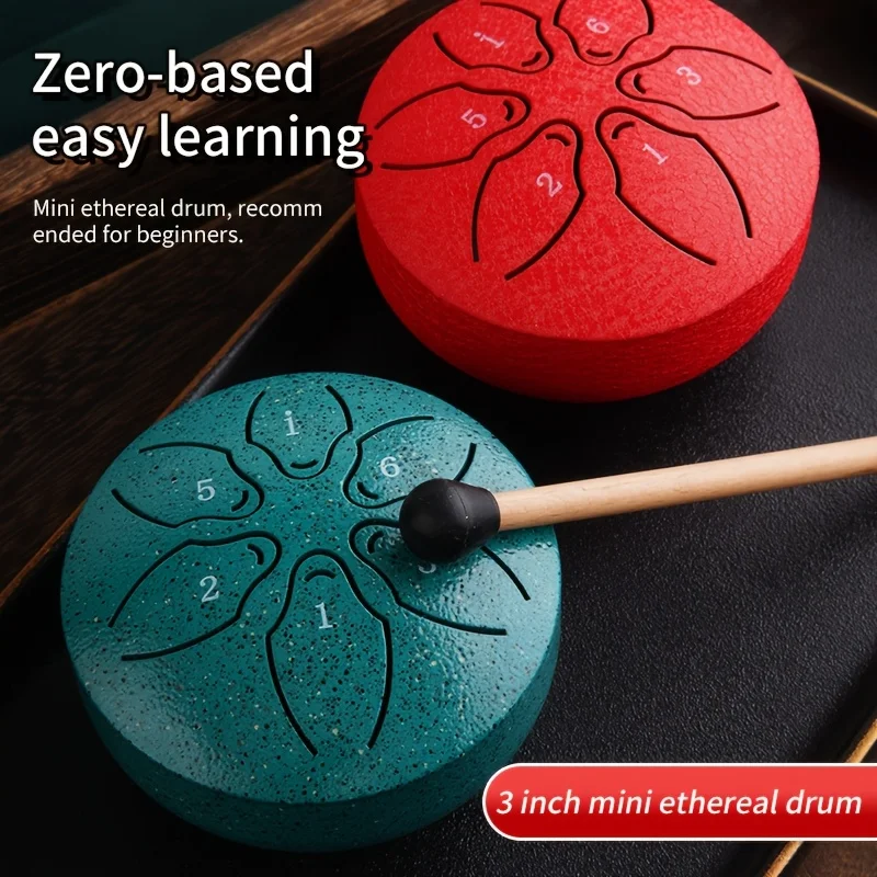 1pc Mini Ethereal Drum Beginners, 3-Inch Professional Hand Percussion Instrument,Carbon Steel Material,Multiple Colors Available
1pc Mini Ethereal Drum Beginners, 3-Inch Professional Hand Percussion Instrument,Carbon Steel Material,Multiple Colors Available