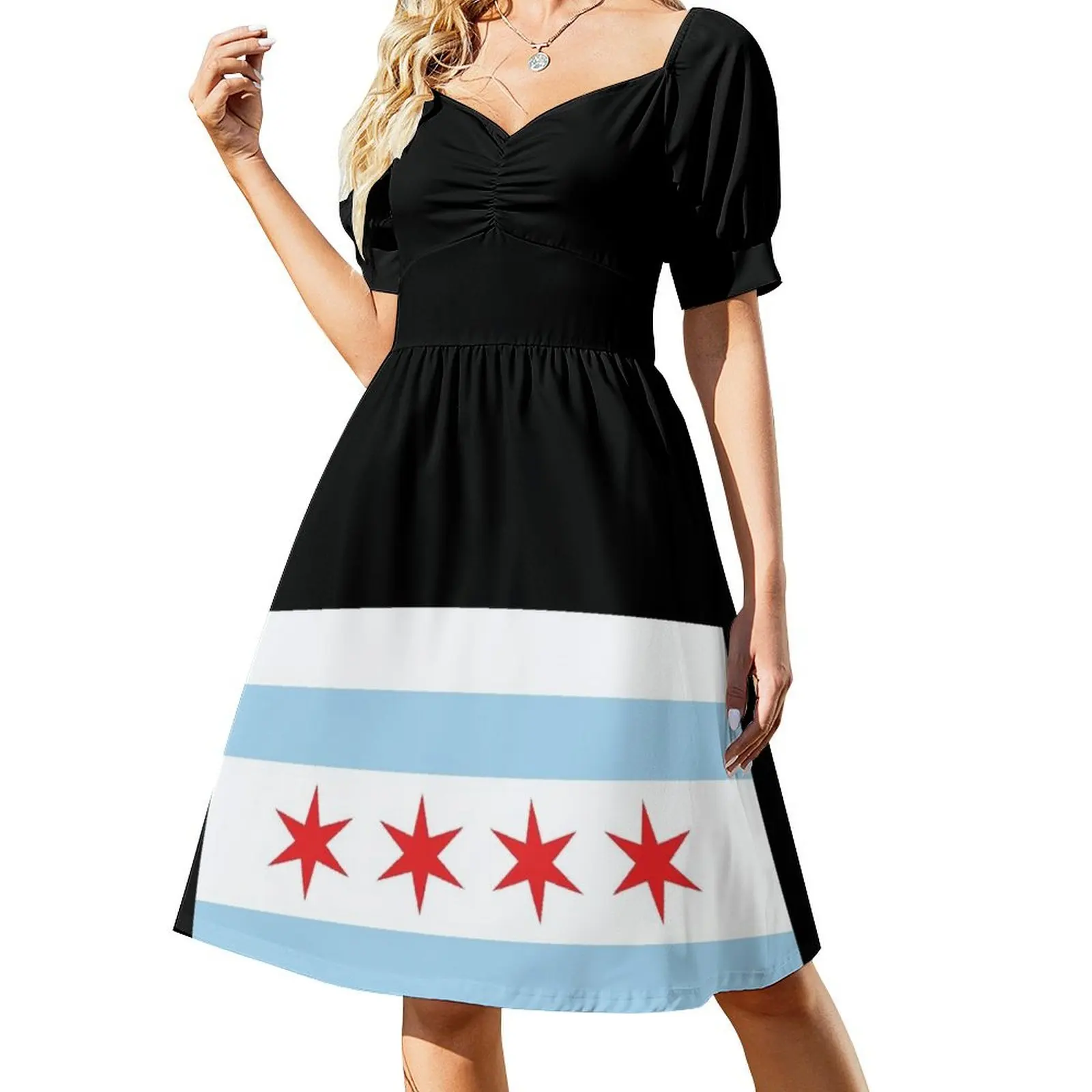Chicago Flag Short Sleeved Dress Summer women's clothing Evening gown purple dress Dance dresses Dress
Chicago Flag Short Sleeved Dress Summer women's clothing Evening gown purple dress Dance dresses Dress