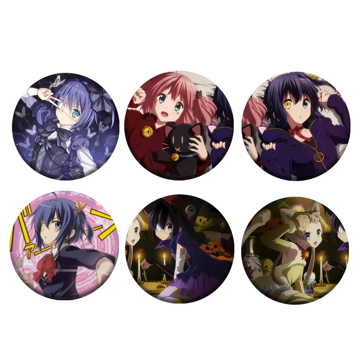 Аниме Love Chunibyo Other Delusions Takanashi Rikka Togashi Yuuta Dekomori Sanae Косплей Костюм Значок Булавка SPTE Брошь из жести
Аниме Love Chunibyo Other Delusions Takanashi Rikka Togashi Yuuta Dekomori Sanae Косплей Костюм Значок Булавка SPTE Брошь из жести 