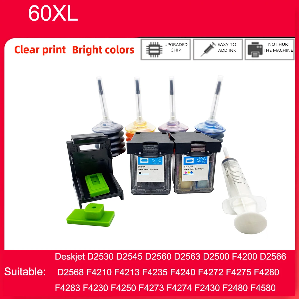 Картридж для принтера HP 60 xl Deskjet F2480 F2420 F4480 F4580 D2660 D2530 D2560 PhotoSmart C4680
Картридж для принтера HP 60 xl Deskjet F2480 F2420 F4480 F4580 D2660 D2530 D2560 PhotoSmart C4680