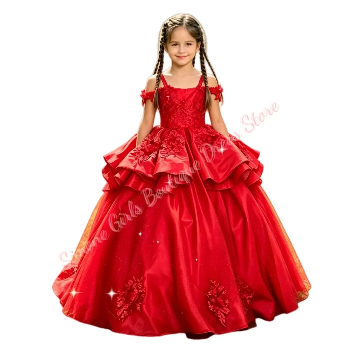 Customized Gorgeous Flower Girl Dress For Wedding Floral Appliques Floor Length With Bow Vintage Little Girl Birthday Prom Gown
Customized Gorgeous Flower Girl Dress For Wedding Floral Appliques Floor Length With Bow Vintage Little Girl Birthday Prom Gown