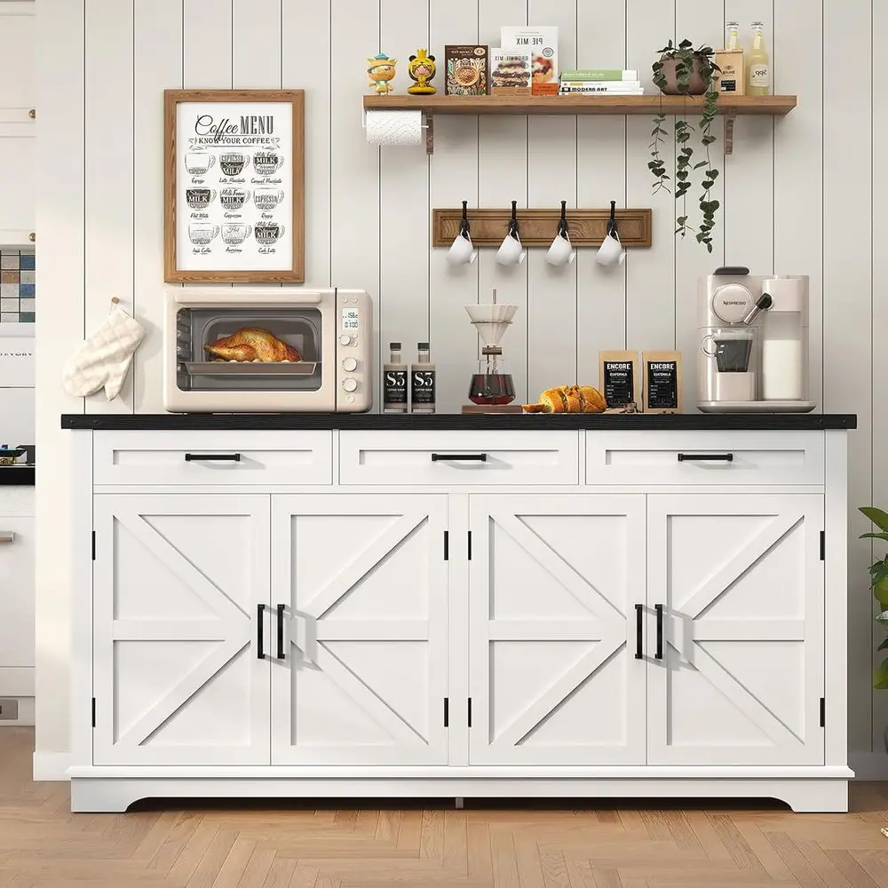 61” Large Sideboard Buet Cabinet with 4 Doand 3 Ders, armhouse Buet Table, Dining Room Storage Cabinet or Kitchen or Living Room
61” Large Sideboard Buet Cabinet with 4 Doand 3 Ders, armhouse Buet Table, Dining Room Storage Cabinet or Kitchen or Living Room