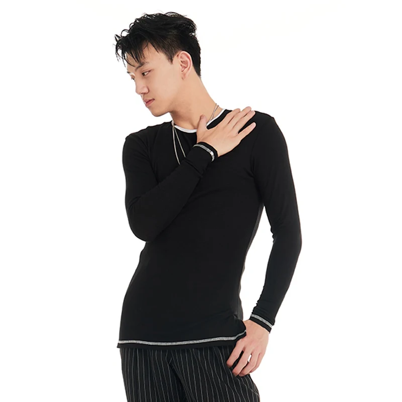 2025 Male Latin Dance Practice Clothes Black Small Round Neck Long Sleeved Shirt Adult Chacha Rumba Latin Dance Tops DQS19759
2025 Male Latin Dance Practice Clothes Black Small Round Neck Long Sleeved Shirt Adult Chacha Rumba Latin Dance Tops DQS19759
