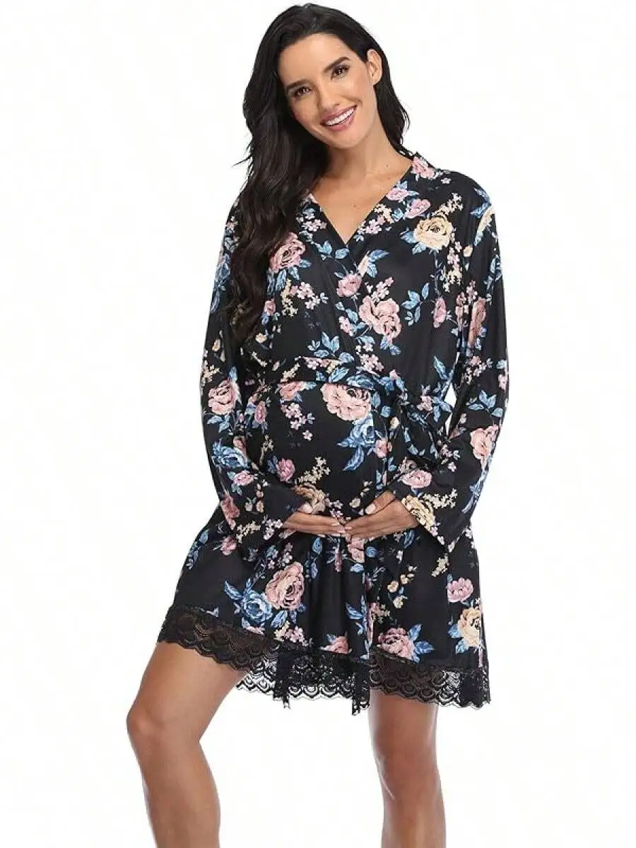 Maternity Robe For Women Hospital Labor Delivery Nursing Sleepwear Floral Lace Trim
Maternity Robe For Women Hospital Labor Delivery Nursing Sleepwear Floral Lace Trim