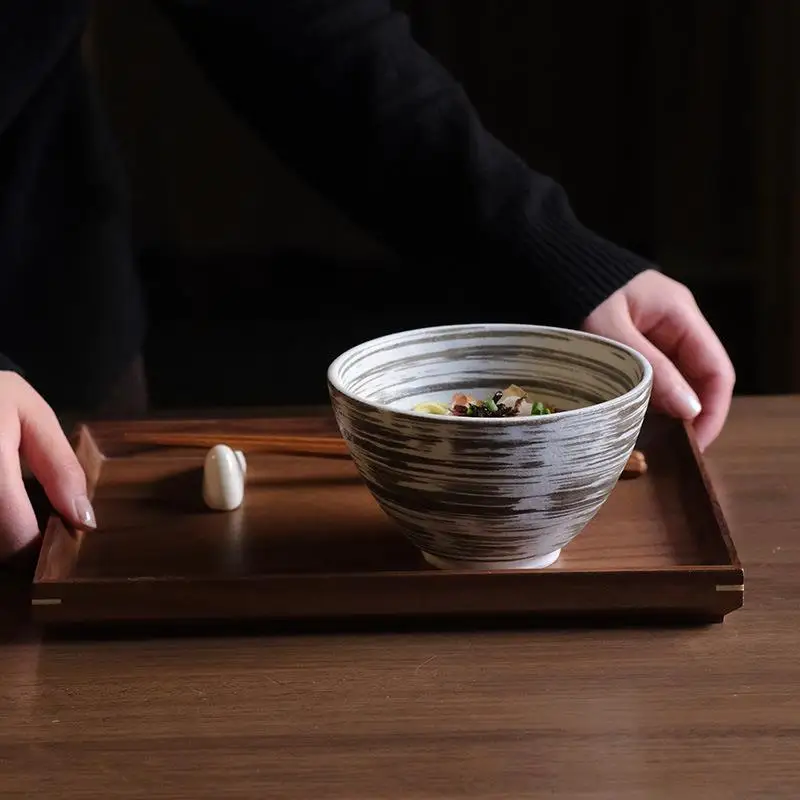 Retro Ceramic Bowl Japanese Style Adult Dinnerware Set Wild Rice Bowl Business Lunch Ceramic Bowl with Lid Traditional Design
Retro Ceramic Bowl Japanese Style Adult Dinnerware Set Wild Rice Bowl Business Lunch Ceramic Bowl with Lid Traditional Design