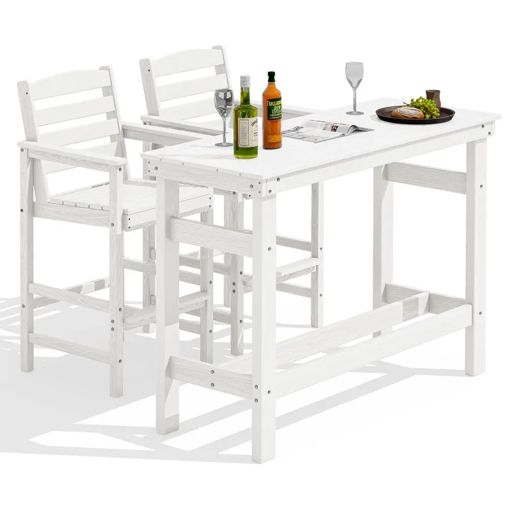 Outdoor Bar Set 2 Adirondack Bar Chairs amp Bar Height Table with 1.6 Umbrella Hole, AllWeather HDPE Patio Furniture for Poolsi
Outdoor Bar Set 2 Adirondack Bar Chairs amp Bar Height Table with 1.6 Umbrella Hole, AllWeather HDPE Patio Furniture for Poolsi