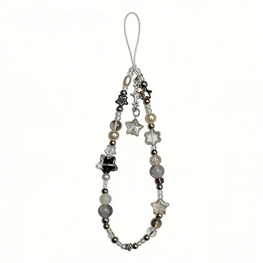 1pc Minimalist Black And White Star Beaded Phone Strap, Bag Charm, Camera Decor, Chic Black And White Star Beaded Chain, Exquisi
1pc Minimalist Black And White Star Beaded Phone Strap, Bag Charm, Camera Decor, Chic Black And White Star Beaded Chain, Exquisi