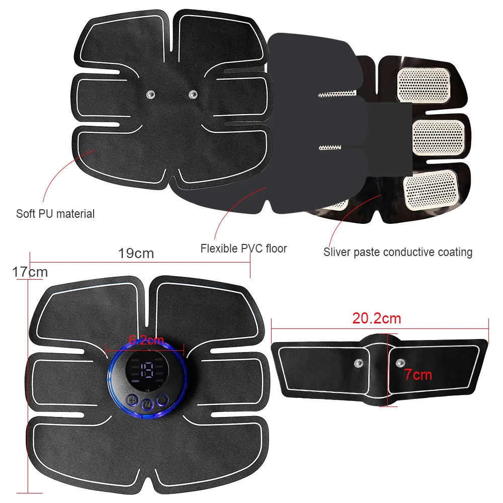 19 Intensity Levels Smart Wireless EMS Muscle Stimulator USB Charged Abdomen Arm Leg Muscle Training Slimming Fitness Massager
19 Intensity Levels Smart Wireless EMS Muscle Stimulator USB Charged Abdomen Arm Leg Muscle Training Slimming Fitness Massager