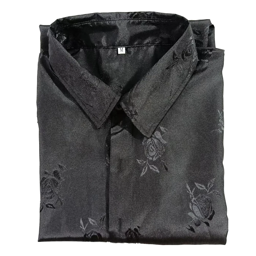 Streetwear Shirt Regular Jacquard Jacquard Rose Printed Loose Streetwear Men Printed Silky Rose Shirts Short Sleeve
Streetwear Shirt Regular Jacquard Jacquard Rose Printed Loose Streetwear Men Printed Silky Rose Shirts Short Sleeve