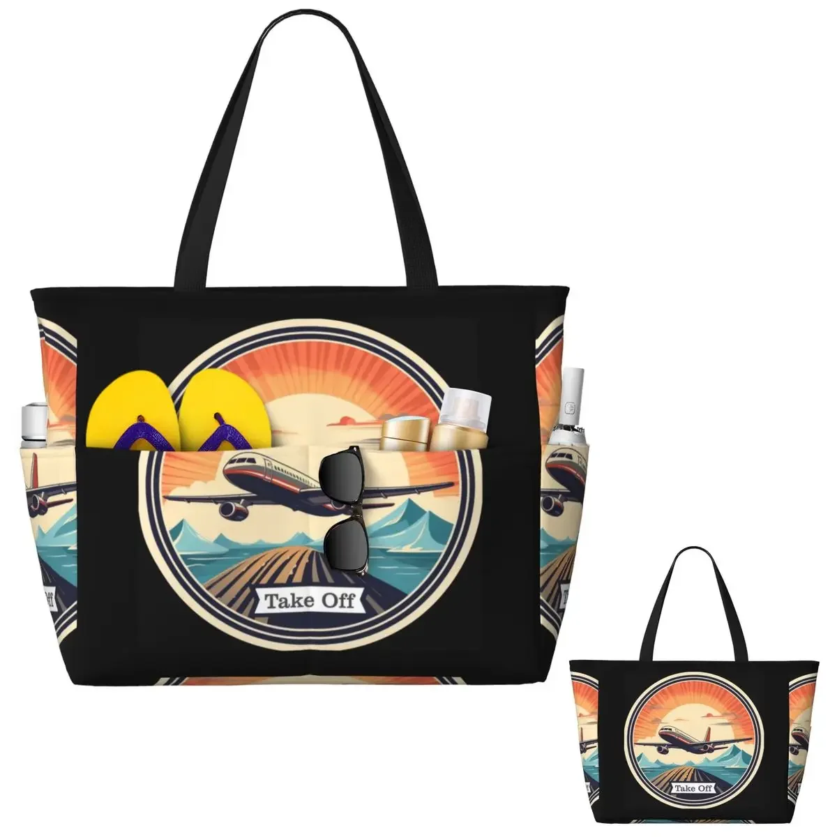 Vintage Airplane Taking Off Beach Tote Bag Sport Gym Yoga Duffle Large Tote Bag Women Travel Bag Fitness bag
Vintage Airplane Taking Off Beach Tote Bag Sport Gym Yoga Duffle Large Tote Bag Women Travel Bag Fitness bag