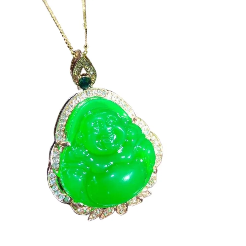 Yushi full green ice jadeite emperor green pendant couple's luxury inlaid Buddha male pendant women's
Yushi full green ice jadeite emperor green pendant couple's luxury inlaid Buddha male pendant women's