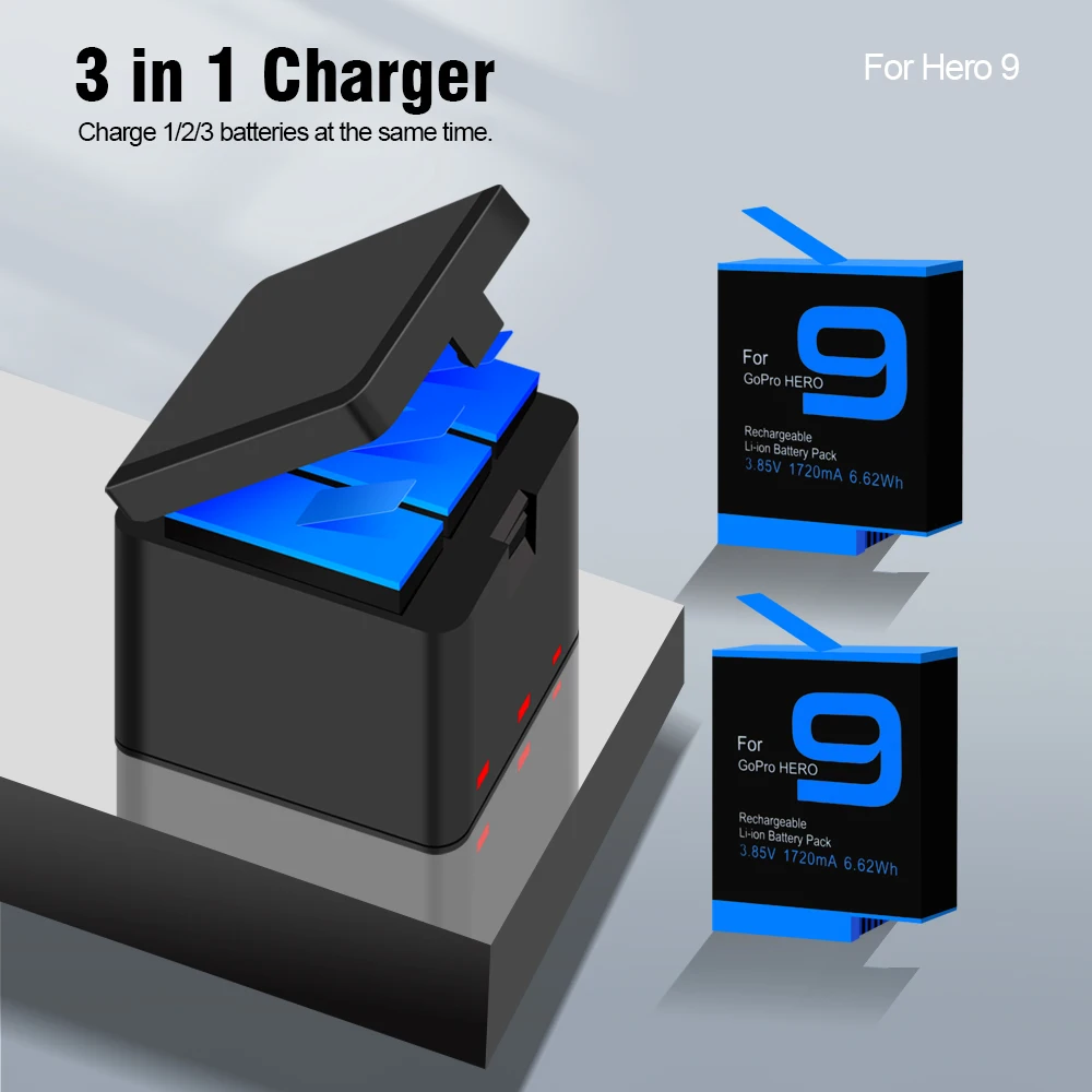 CITYORK Battery for GoPro Action Camera 3-Ways Fast Charger for Go Pro Hero 9 Accessories
CITYORK Battery for GoPro Action Camera 3-Ways Fast Charger for Go Pro Hero 9 Accessories