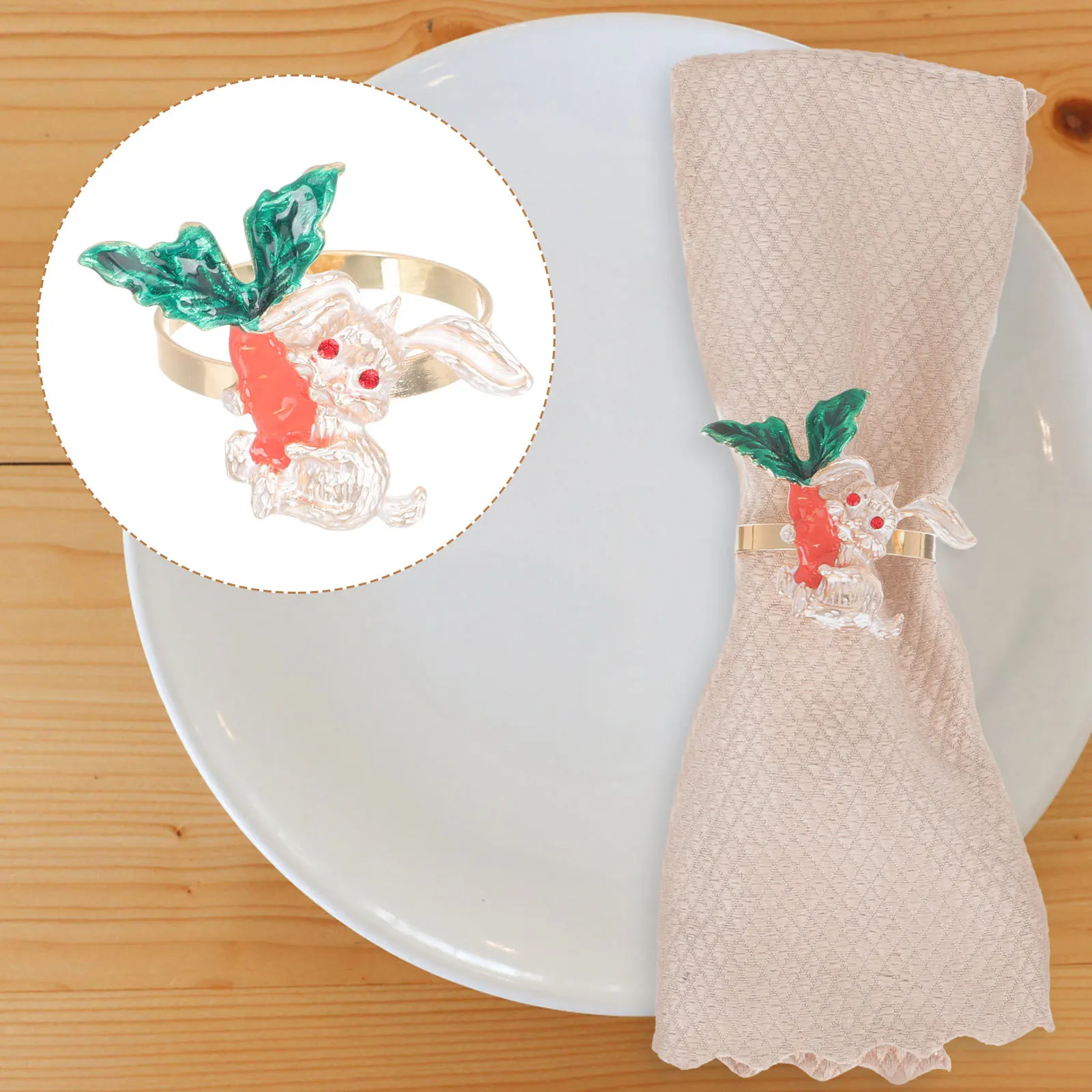 6Pcs Easter Napkin Buckles Metal Rabbit Carrot Design for Festive Table Decorations and Holiday Dinners Easter Napkin Ring
6Pcs Easter Napkin Buckles Metal Rabbit Carrot Design for Festive Table Decorations and Holiday Dinners Easter Napkin Ring