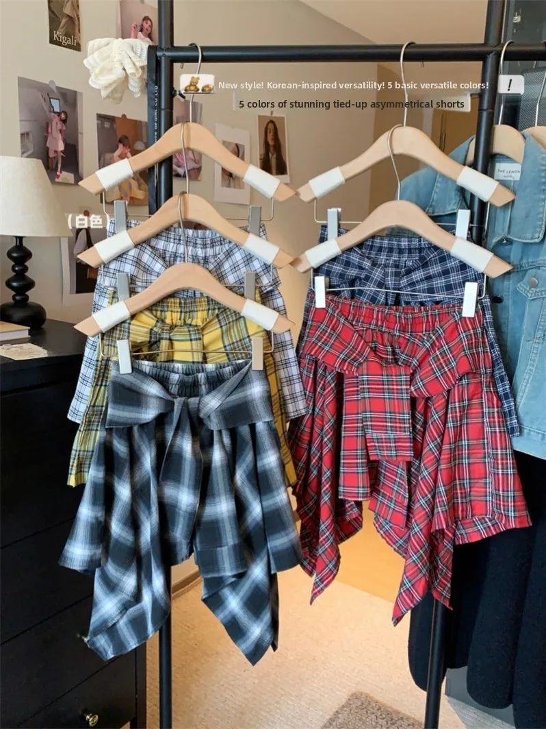Summer Plaid irt And High Waist Skirt Women's A-Line ort Skirt Anti-Light High Waist Bowed Slimming Skirts
Summer Plaid irt And High Waist Skirt Women's A-Line ort Skirt Anti-Light High Waist Bowed Slimming Skirts