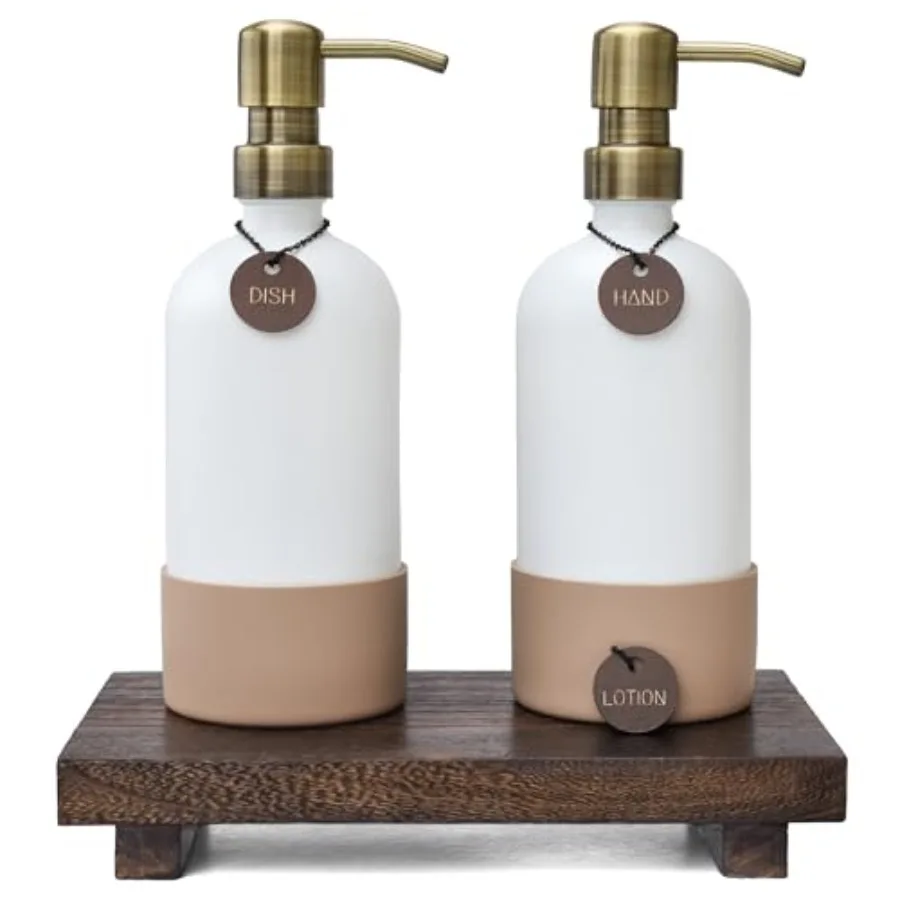 White Hand and Dish Soap Dispenser Set With Tray - Boho Bathroom and Kitchen Soap and Lotion Dispenser Set - Luxury Hand Soap D
White Hand and Dish Soap Dispenser Set With Tray - Boho Bathroom and Kitchen Soap and Lotion Dispenser Set - Luxury Hand Soap D