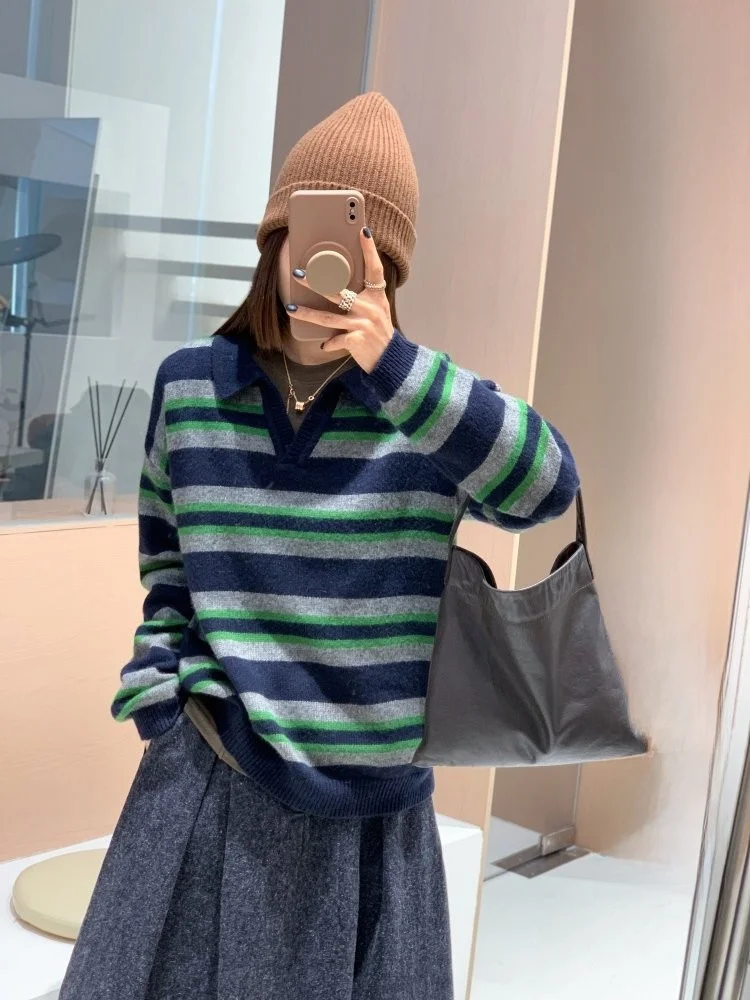 Вязаный свитер Feita Vintage с белыми полосками, из шерсти и нейлона с добавлением кроличьего меха, с V-образным вырезом, приталенный, мягкий, с длинными рукавами, термотоп
Вязаный свитер Feita Vintage с белыми полосками, из шерсти и нейлона с добавлением кроличьего меха, с V-образным вырезом, приталенный, мягкий, с длинными рукавами, термотоп