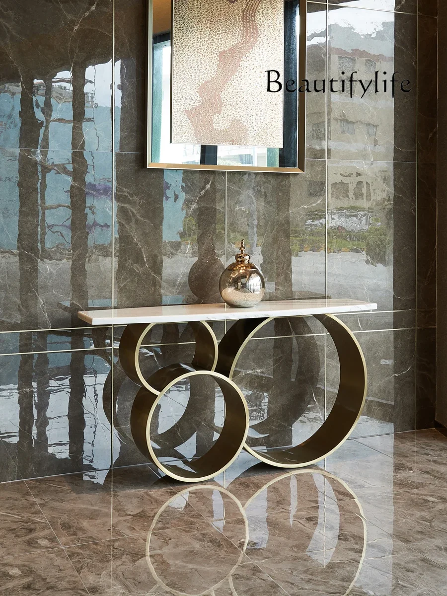 Light Luxury Italian Style Console Hotel Bar Several Desk Marble Console Tables Semicircle Narrow Table Hallway
Light Luxury Italian Style Console Hotel Bar Several Desk Marble Console Tables Semicircle Narrow Table Hallway