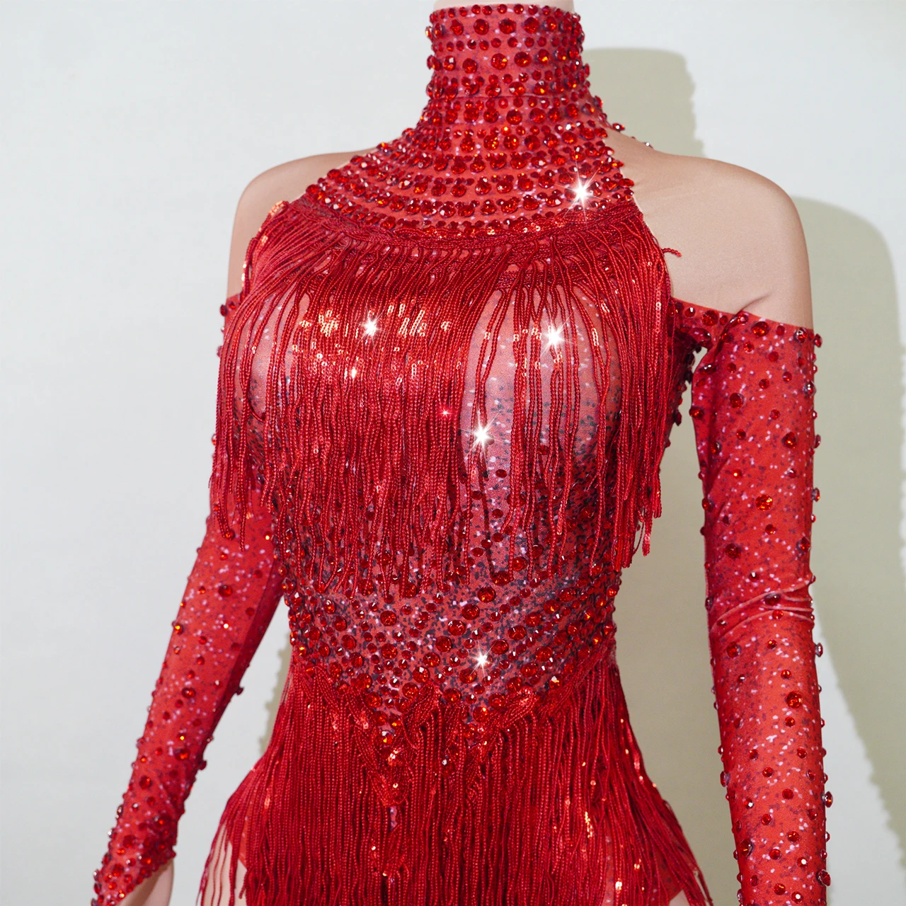 Elegant Red Rhinestone Bodysuit Women Sexy Long Sleeve Tassel Singer Dance Performance Costume Party Nightclub Celebration
Elegant Red Rhinestone Bodysuit Women Sexy Long Sleeve Tassel Singer Dance Performance Costume Party Nightclub Celebration