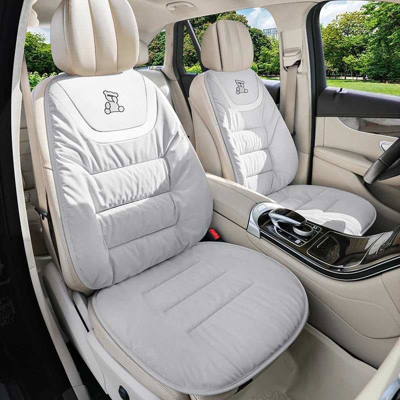 Winter Car Seat Cushion, Short Pile Plush & PU Leather, Heat Retention Front Seat Cushions with Bear Design, Universal Fit
Winter Car Seat Cushion, Short Pile Plush & PU Leather, Heat Retention Front Seat Cushions with Bear Design, Universal Fit