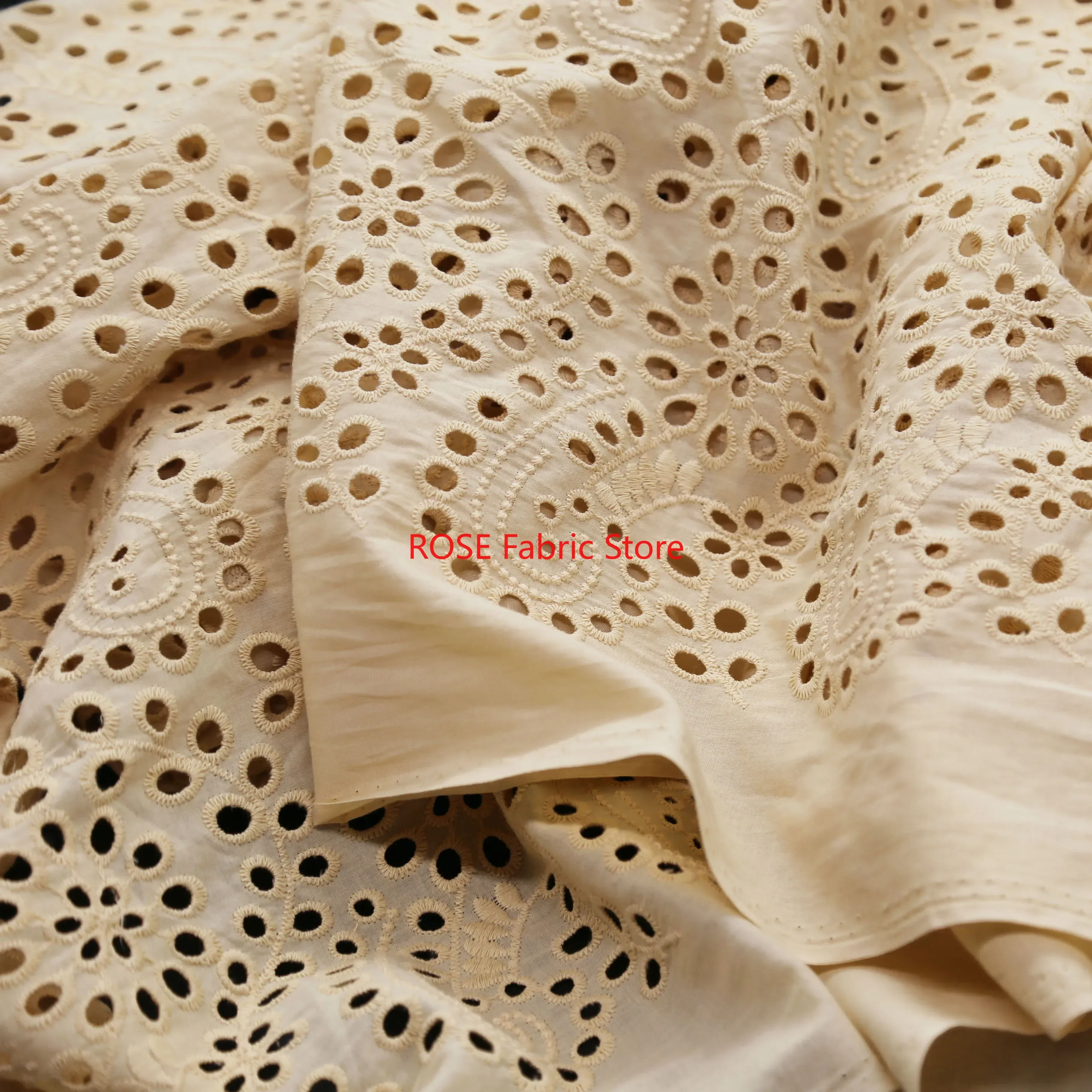 Light Yellow Cotton Embroidery Fabric Hollow Embroidery Soft Breathable Dress Clothing Handmade DIY Cloth By The Meter
Light Yellow Cotton Embroidery Fabric Hollow Embroidery Soft Breathable Dress Clothing Handmade DIY Cloth By The Meter