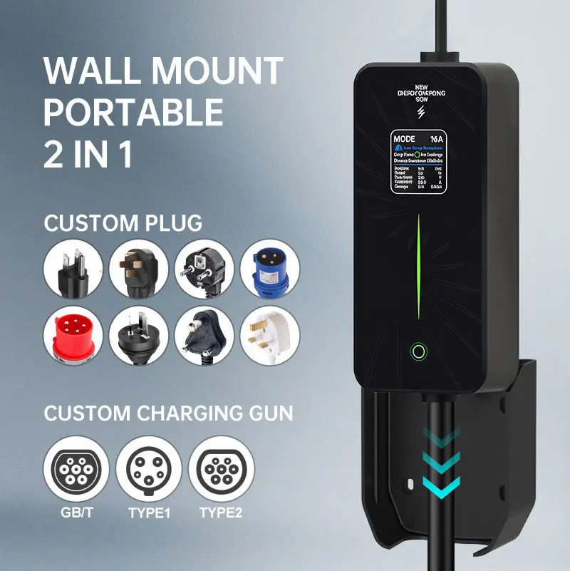 7kW Portable EV Charger 8A-32A Adjustable Current LCD Screen Electric Car Charger Timer Delay Charging Home Outdoor EVSE Chargin
7kW Portable EV Charger 8A-32A Adjustable Current LCD Screen Electric Car Charger Timer Delay Charging Home Outdoor EVSE Chargin