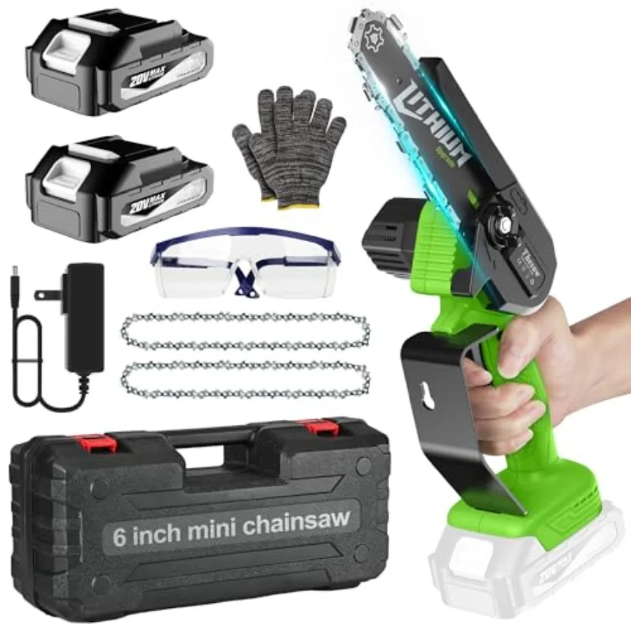 6 Inch Cordless Mini Chainsaw 20V Handheld Chain Saw Battery Powered 2 Batteries 2 Chains Electric Chainsaws for Tree Tr
6 Inch Cordless Mini Chainsaw 20V Handheld Chain Saw Battery Powered 2 Batteries 2 Chains Electric Chainsaws for Tree Tr
