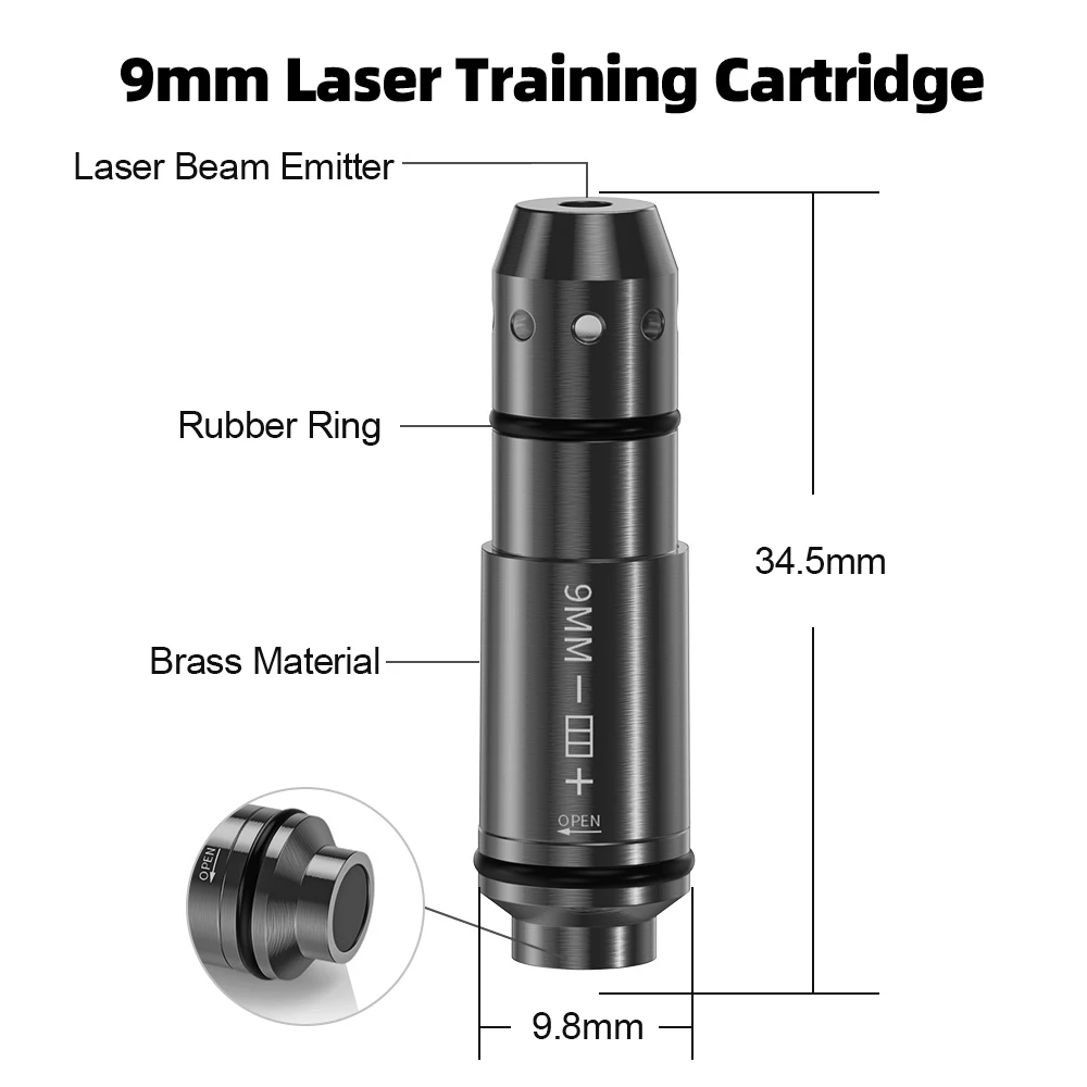 9mm Red Dot Laser Training Cartridge Dry Fire Tactical Bullet Trainer for Pistol Marksmanship
9mm Red Dot Laser Training Cartridge Dry Fire Tactical Bullet Trainer for Pistol Marksmanship