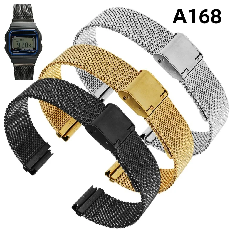 Металлический сетчатый ремешок 18 мм для часов Casio A159/A158W/A168/F91W/B640/650/A500, мужской дышащий браслет-сетка
Металлический сетчатый ремешок 18 мм для часов Casio A159/A158W/A168/F91W/B640/650/A500, мужской дышащий браслет-сетка