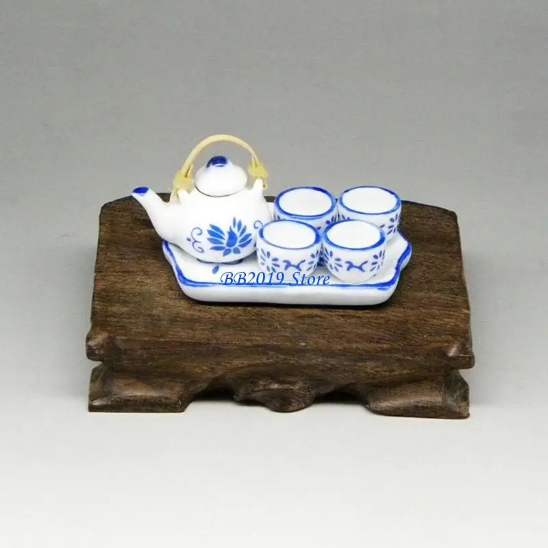Q0KB Miniature Teaset Set Ceramic Teapot Cups Tray Doll House Scene Arrangement Accessories Craft Model Project Decoration
Q0KB Miniature Teaset Set Ceramic Teapot Cups Tray Doll House Scene Arrangement Accessories Craft Model Project Decoration