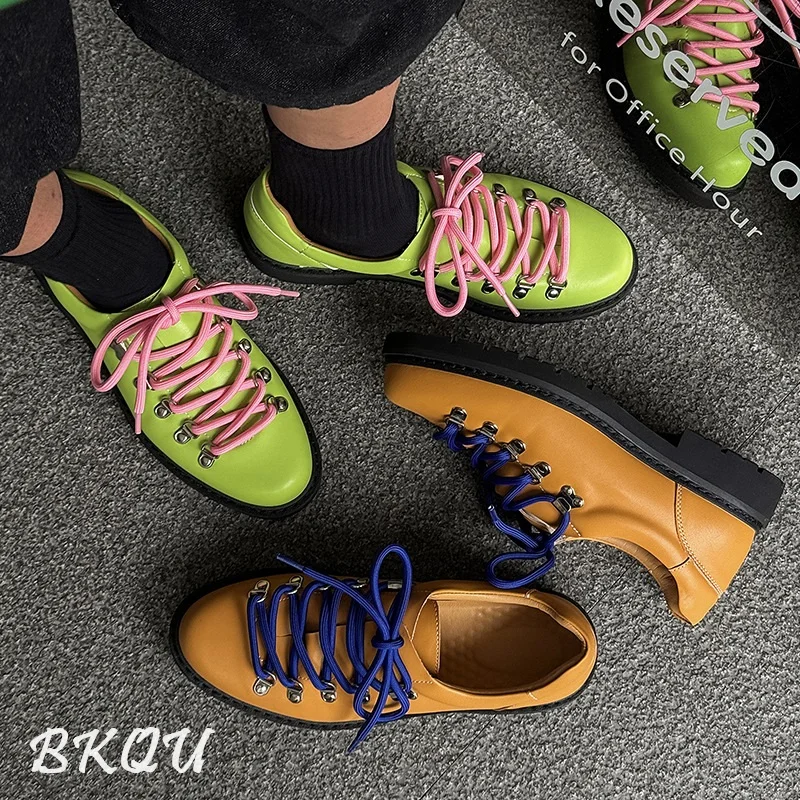 BKQU New Trendy Round-toe Lace-up Casual Style Men's 2025 Summer Eye-catching Two-tone Hiking Derby Shoes Trend
BKQU New Trendy Round-toe Lace-up Casual Style Men's 2025 Summer Eye-catching Two-tone Hiking Derby Shoes Trend