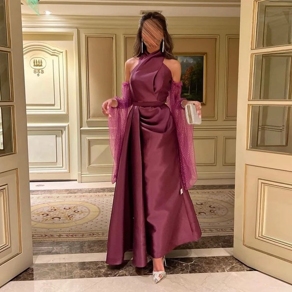 ROSELLA Purple Halter Women Special Events Dress Ankle Length Sequins Sleeves Mermaid Saudi Evening Dress New 2023
ROSELLA Purple Halter Women Special Events Dress Ankle Length Sequins Sleeves Mermaid Saudi Evening Dress New 2023