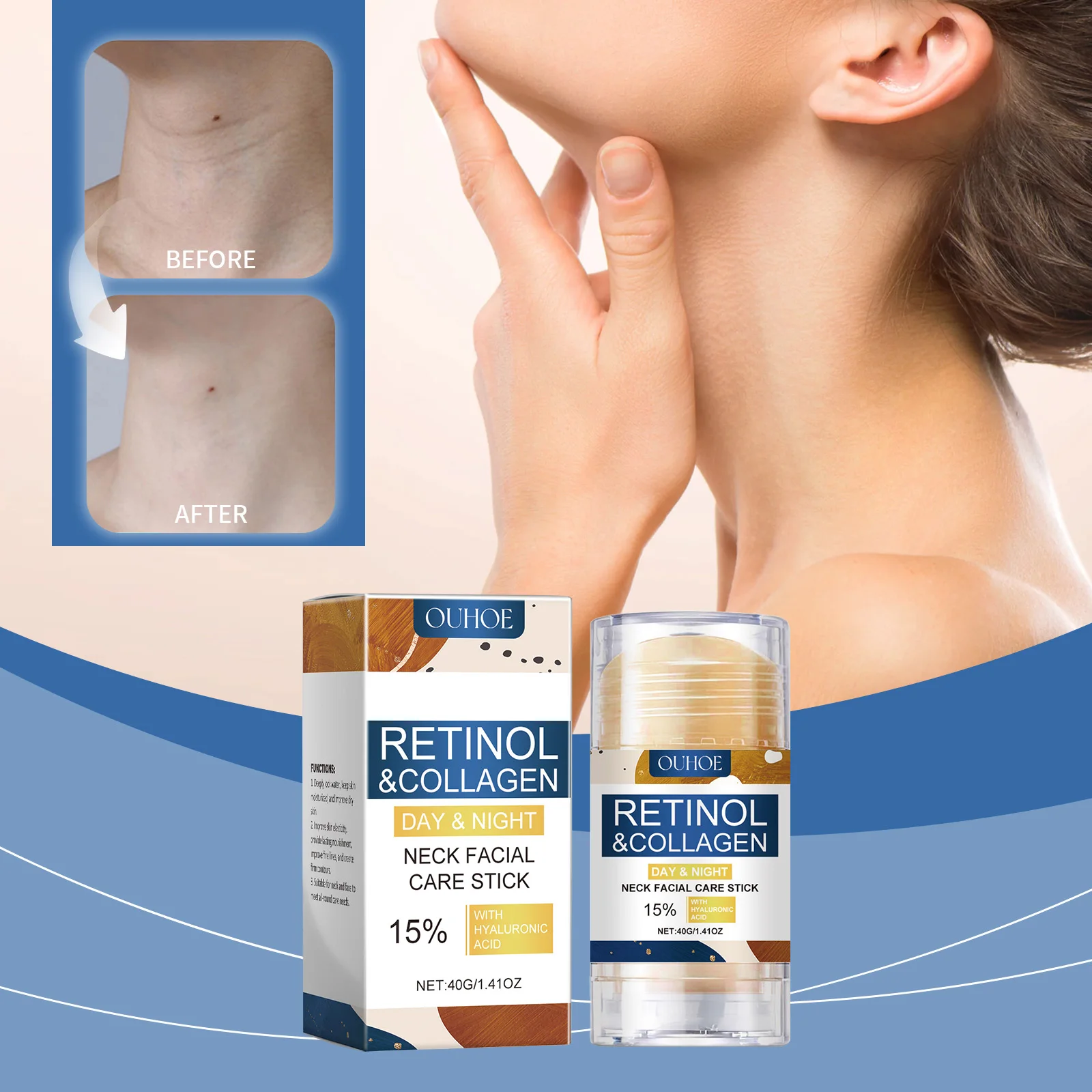 45G Collagen Lift Firm Neck Cream Stick Anti-Wrinkle Fade Fine Lines Repair Skin Damage Hydrating Nourishing Shape Beauty Neck
45G Collagen Lift Firm Neck Cream Stick Anti-Wrinkle Fade Fine Lines Repair Skin Damage Hydrating Nourishing Shape Beauty Neck