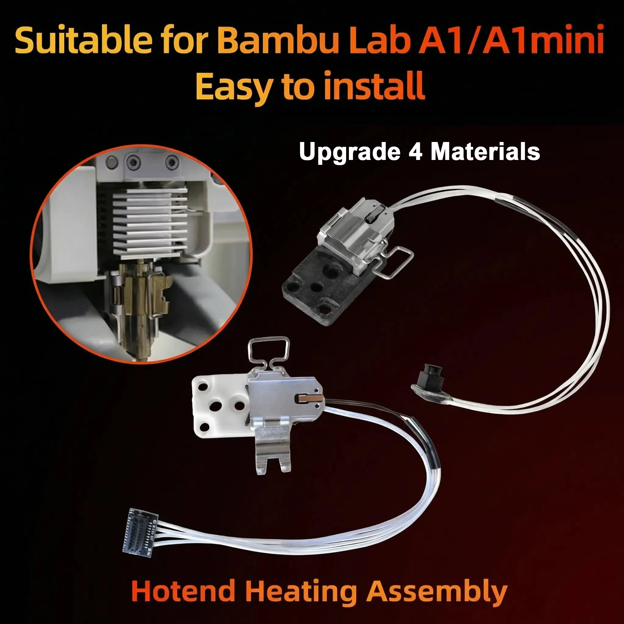 Upgrade For Bambu Lab A1/A1mini Hotend Mounting Heating Assembly For Bambu Lab A1 Mini Bambulab A1 Mini Accessories