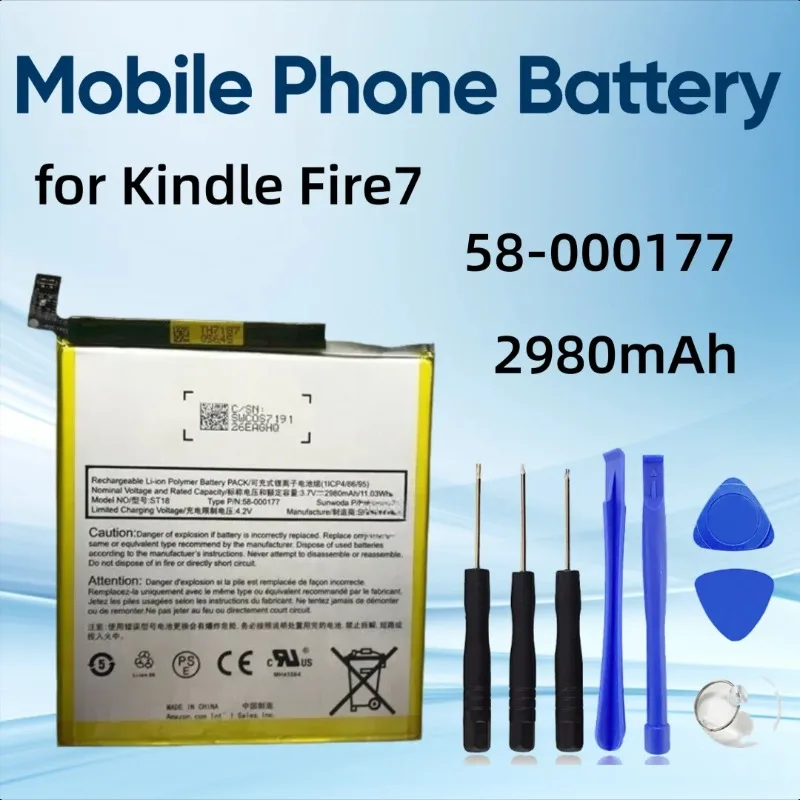 2980mAh New for Kindle Fire7 SR04KL ST18 Mobile Phone Battery 58-000177
2980mAh New for Kindle Fire7 SR04KL ST18 Mobile Phone Battery 58-000177