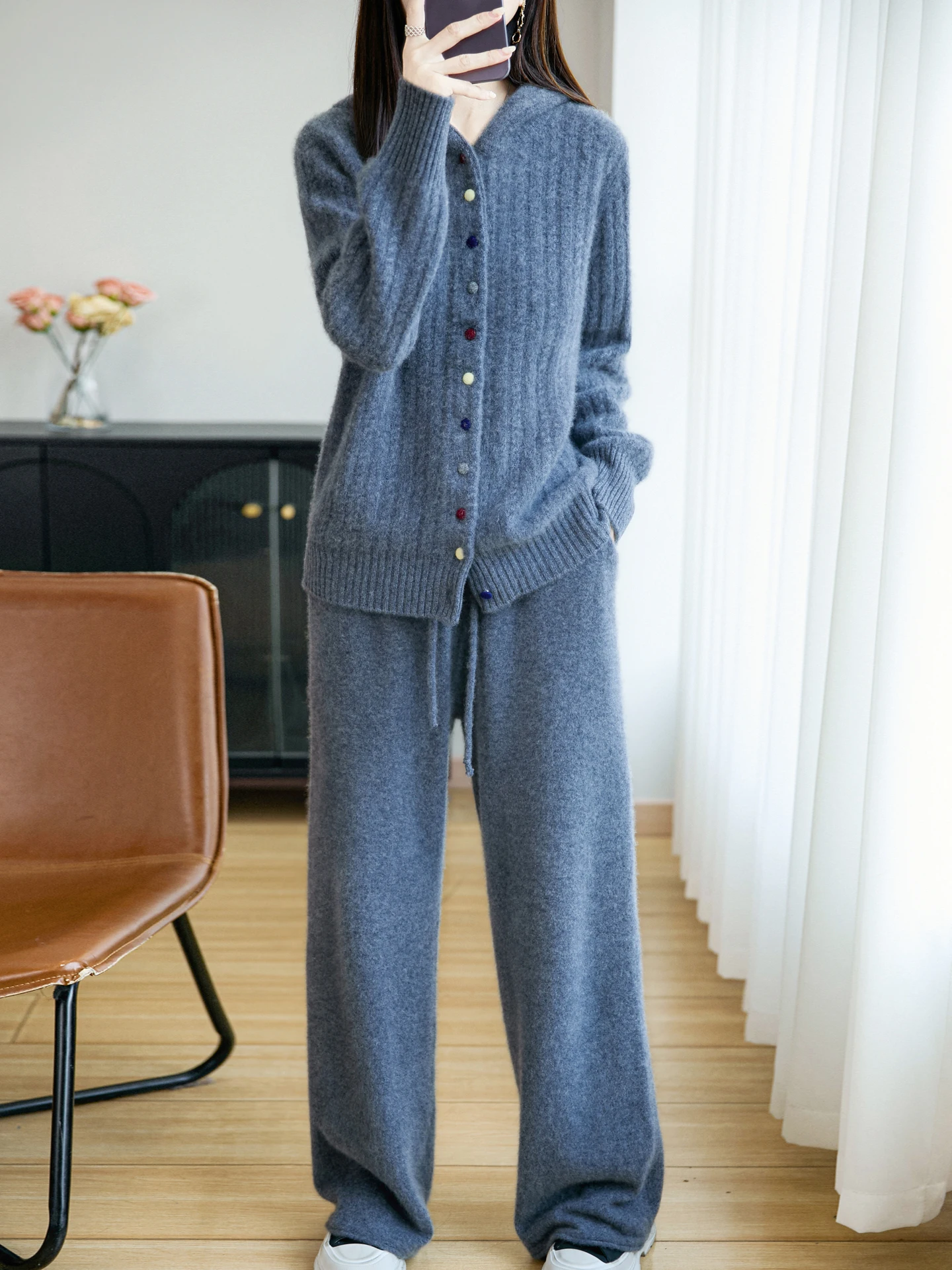 Luxury Autumn Winter Woman Sweater Elegant Female 100% Merino Wool Knitwear Hooded Cardigan Cashmere Long Sleeve Clothing Tops
Luxury Autumn Winter Woman Sweater Elegant Female 100% Merino Wool Knitwear Hooded Cardigan Cashmere Long Sleeve Clothing Tops