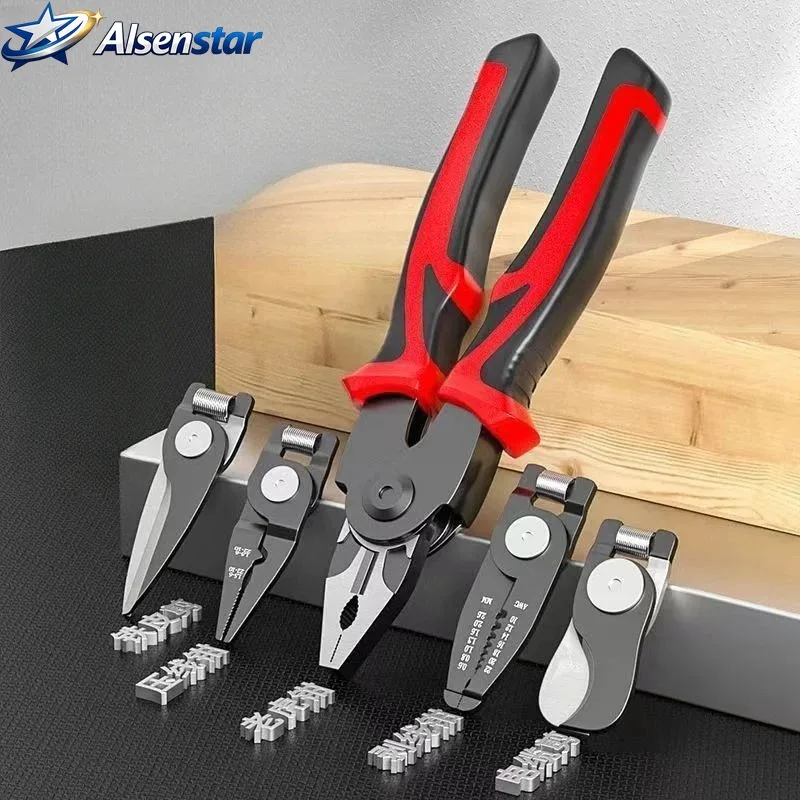 Interchangeable pliers, household combination multi-purpose pliers, 5-in-1 electrical multifunctional pliers
Interchangeable pliers, household combination multi-purpose pliers, 5-in-1 electrical multifunctional pliers
