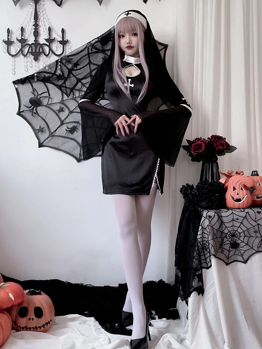 Plus Size Sexy Vampire Demon Nun Halloween Costumes For Women Black Women's Halloween Costumes Dress Party Cosplay
Plus Size Sexy Vampire Demon Nun Halloween Costumes For Women Black Women's Halloween Costumes Dress Party Cosplay