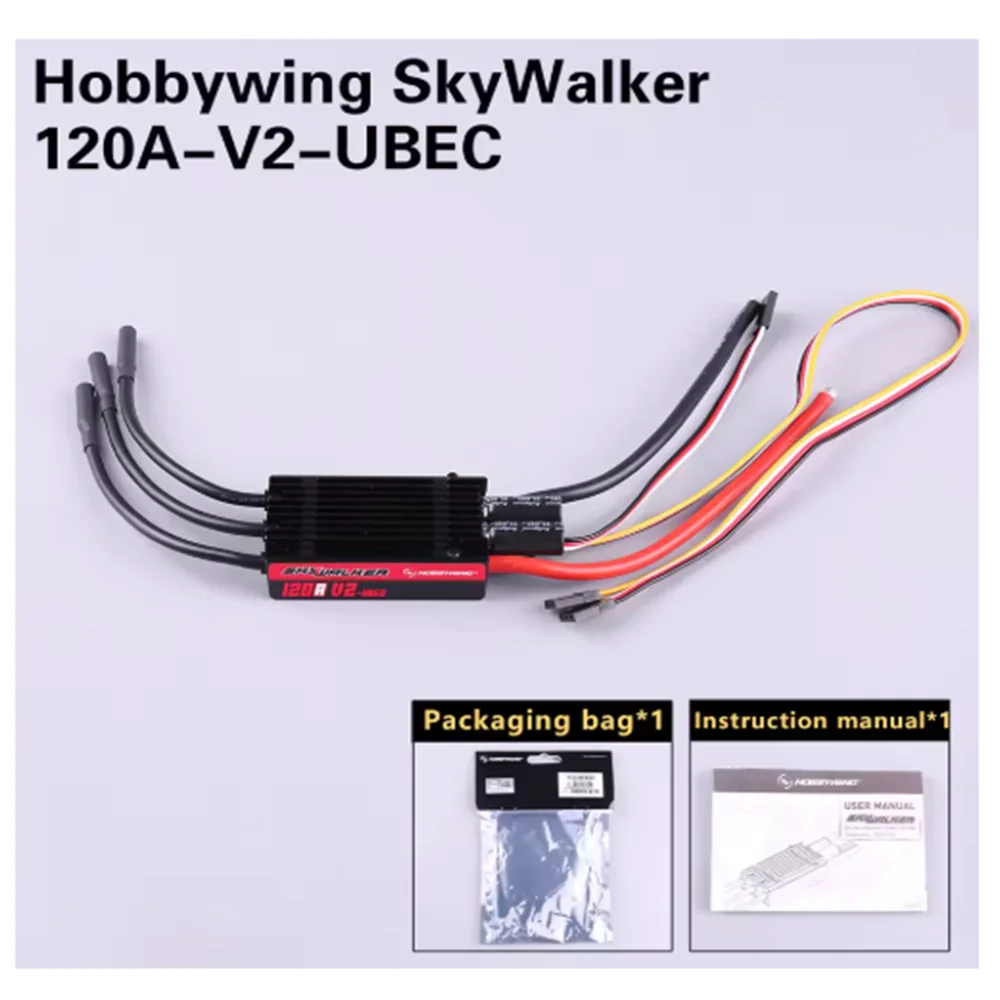 Hobbywing SkyWalker 120A V2 UBEC Brushless ESC with Backpropulsion Electric Adjustment For Aircraft Models
Hobbywing SkyWalker 120A V2 UBEC Brushless ESC with Backpropulsion Electric Adjustment For Aircraft Models