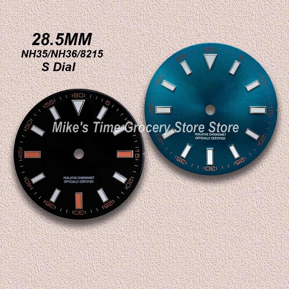 Циферблат Sunburst с логотипом S, 28,5 мм, подходит для механизмов NH35/NH36/8215, с синим люминесцентным покрытием, высококачественный, аксессуары для модификации часов
Циферблат Sunburst с логотипом S, 28,5 мм, подходит для механизмов NH35/NH36/8215, с синим люминесцентным покрытием, высококачественный, аксессуары для модификации часов