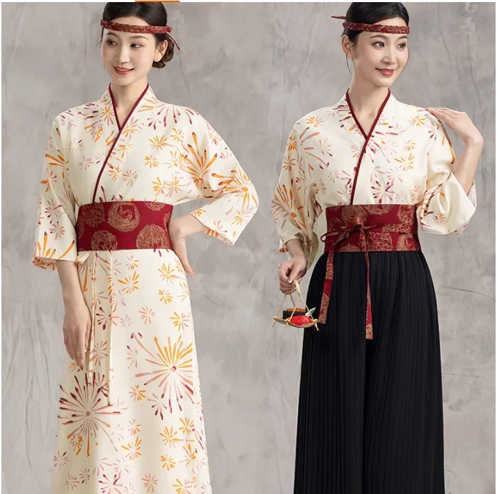 Japanese Style Workwear, High-End Welcome Kimono Top, Women's Sushi Restaurant Set
Japanese Style Workwear, High-End Welcome Kimono Top, Women's Sushi Restaurant Set