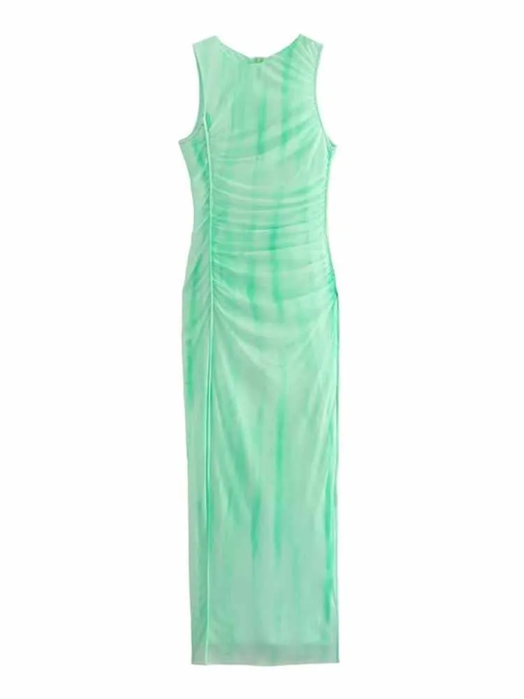 Women New Chic Fashion Pleated design tulle Print Midi Dress Vintage O Neck Sleeveless Female Dresses robe Mujer 8342/376
Women New Chic Fashion Pleated design tulle Print Midi Dress Vintage O Neck Sleeveless Female Dresses robe Mujer 8342/376