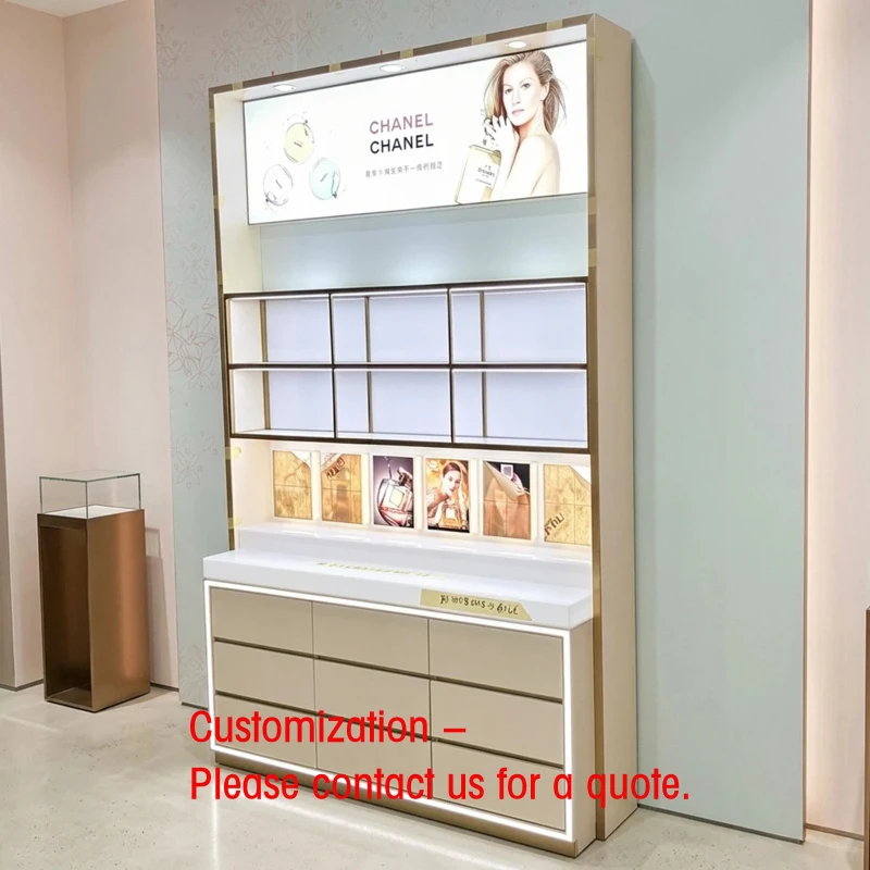 custom.Beauty Supply Fixtures Custom Cosmetic Display Cabinet with LED Lightbox Shelves & Drawer Base Cosmetic Counter
custom.Beauty Supply Fixtures Custom Cosmetic Display Cabinet with LED Lightbox Shelves & Drawer Base Cosmetic Counter