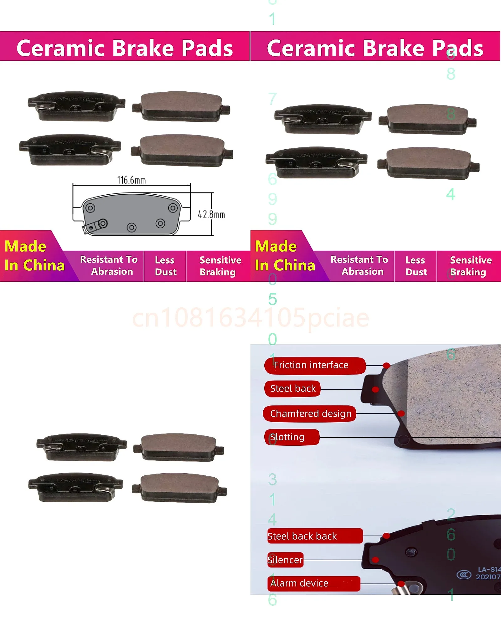 For Chevrolet Tracker Cruze Volt Rear Brake Pads 13411380 13411383 D1468
For Chevrolet Tracker Cruze Volt Rear Brake Pads 13411380 13411383 D1468