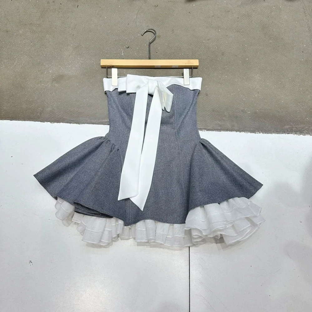 Light luxury celebrity daughter bow tube top puffy dress short skirt with shorts-GZXX393
Light luxury celebrity daughter bow tube top puffy dress short skirt with shorts-GZXX393