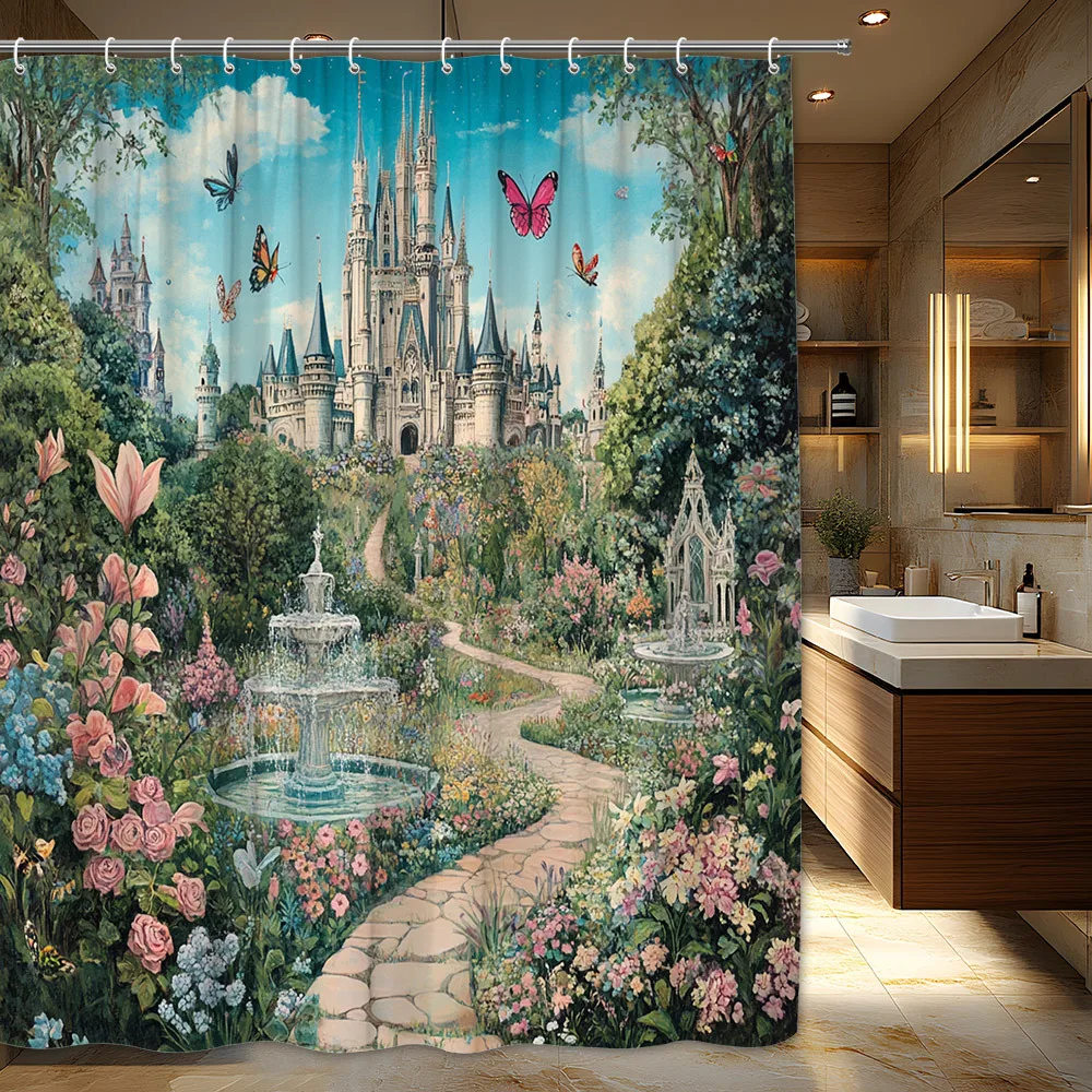 Waterproof Floral Garden Fairy Tale Castle Shower Curtain Polyester Bohemian Cottage Core Bathroom Decor Accent Liner
Waterproof Floral Garden Fairy Tale Castle Shower Curtain Polyester Bohemian Cottage Core Bathroom Decor Accent Liner