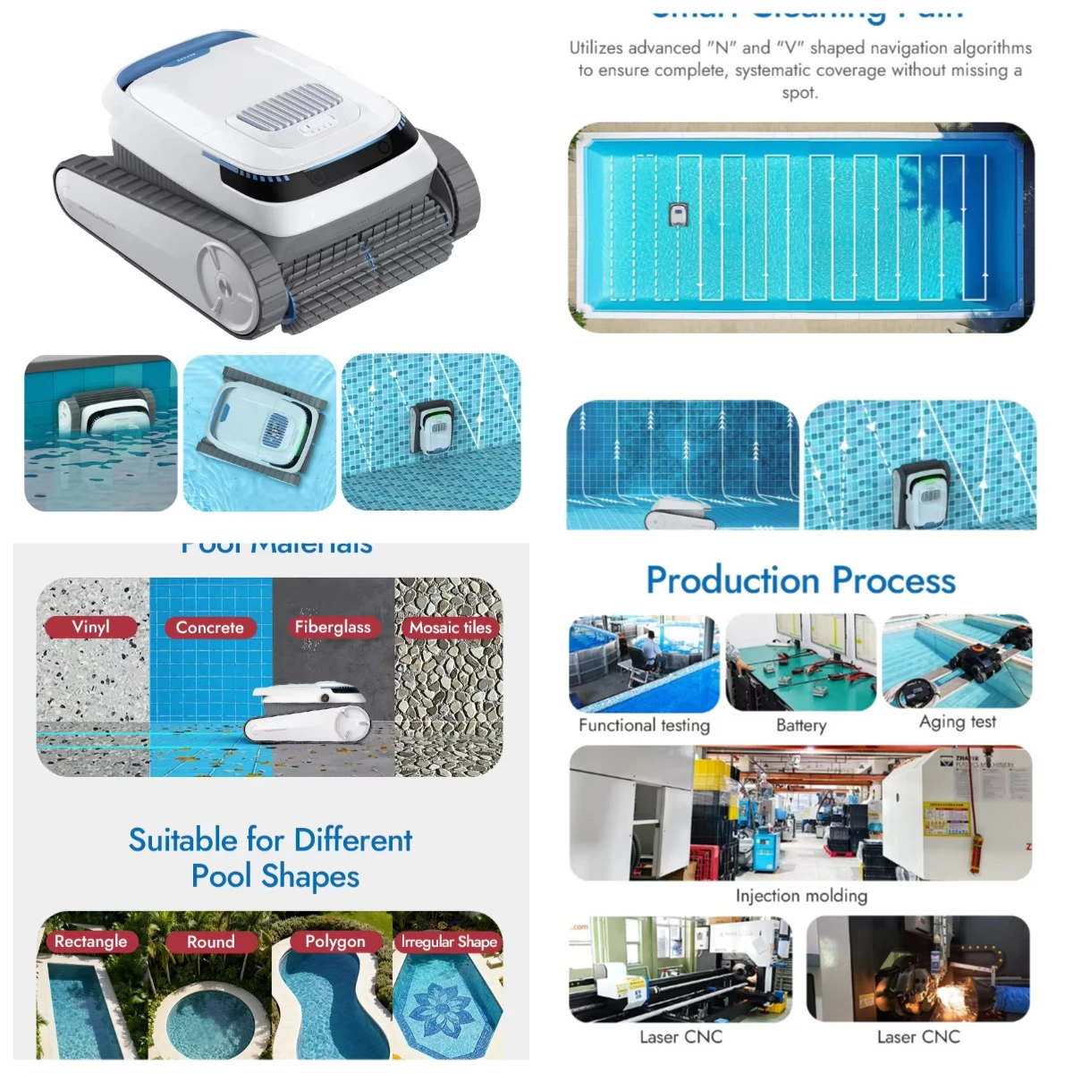 Electric Battery Powered Pool Cleaner High Quality Swimming Pool Vacuum for Hotel, Family & Private Pools
Electric Battery Powered Pool Cleaner High Quality Swimming Pool Vacuum for Hotel, Family & Private Pools