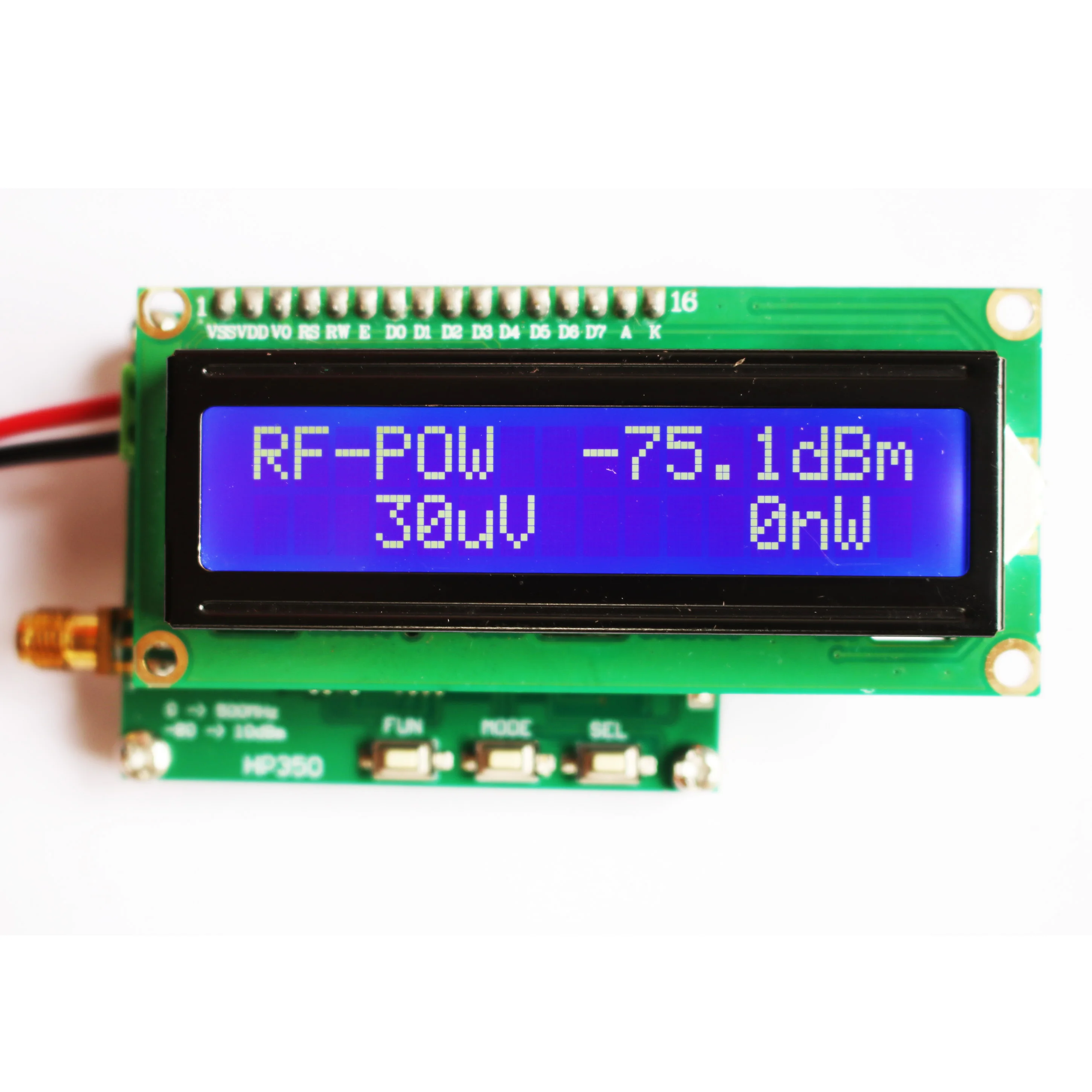 Измеритель мощности RF Измеритель мощности 0-500 МГц -80 ~ 10 дБм Можно установить значение затухания мощности RF
Измеритель мощности RF Измеритель мощности 0-500 МГц -80 ~ 10 дБм Можно установить значение затухания мощности RF