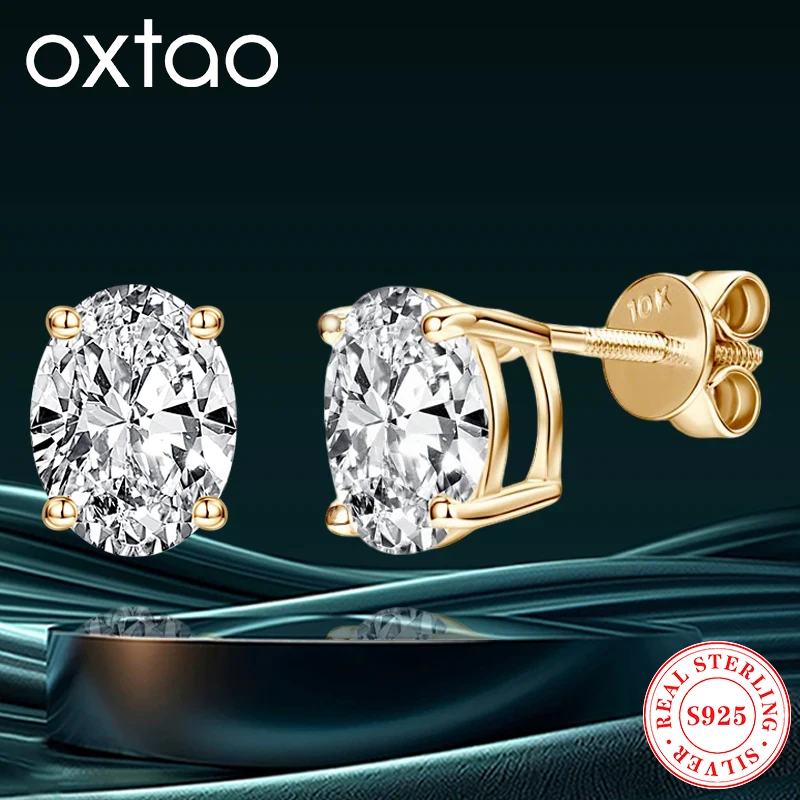 OXTAO Solid 10K Yellow Gold Stud Earrings 6x8mm Oval Moissanite Piercing Earrings Unisex Wedding Fine Jewelry Gift Certified
OXTAO Solid 10K Yellow Gold Stud Earrings 6x8mm Oval Moissanite Piercing Earrings Unisex Wedding Fine Jewelry Gift Certified