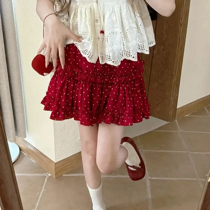 Fashion Sweet Polka Dot A-Line Short Skirts Summer Korean Women's Clothing High Waist Elastic Basic Folds Spliced Mini Skirts
Fashion Sweet Polka Dot A-Line Short Skirts Summer Korean Women's Clothing High Waist Elastic Basic Folds Spliced Mini Skirts